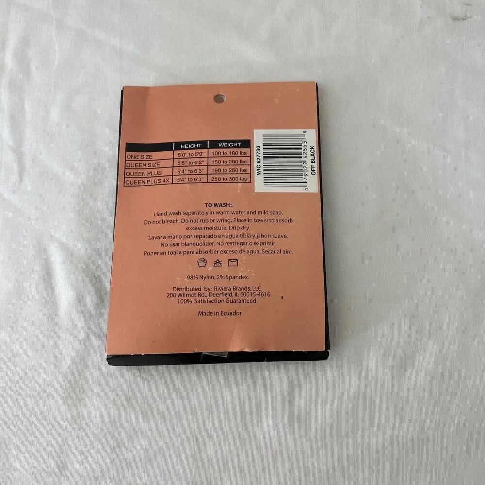 NIP NOS Ravinia Pantyhose Off Black One Size Regular Sheer Reinforced Knit Panty